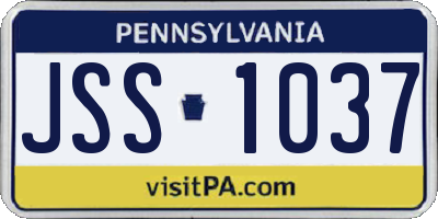 PA license plate JSS1037