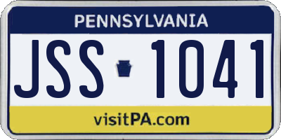 PA license plate JSS1041