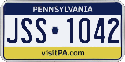 PA license plate JSS1042