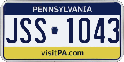 PA license plate JSS1043