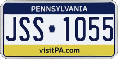 PA license plate JSS1055