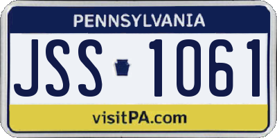 PA license plate JSS1061