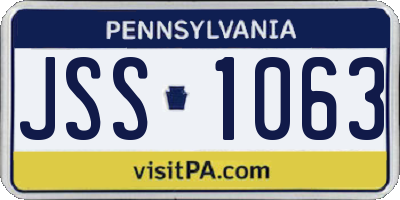 PA license plate JSS1063