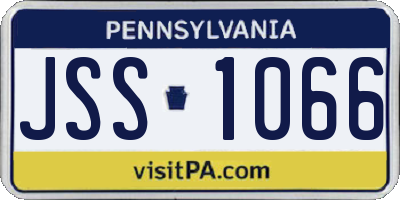 PA license plate JSS1066