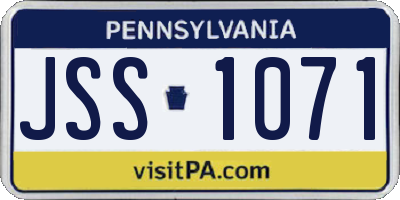 PA license plate JSS1071