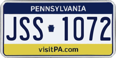 PA license plate JSS1072