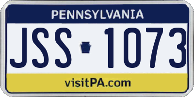 PA license plate JSS1073