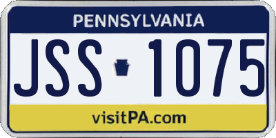 PA license plate JSS1075