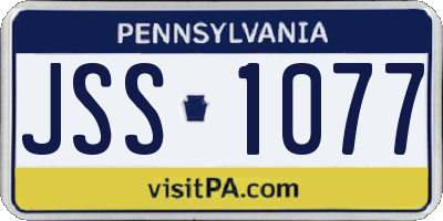 PA license plate JSS1077