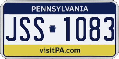 PA license plate JSS1083