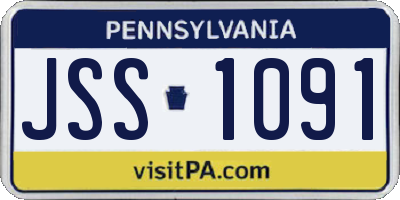 PA license plate JSS1091