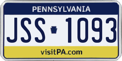 PA license plate JSS1093