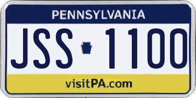 PA license plate JSS1100
