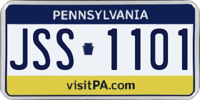 PA license plate JSS1101