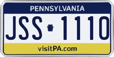 PA license plate JSS1110
