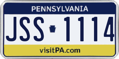 PA license plate JSS1114
