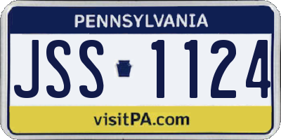 PA license plate JSS1124