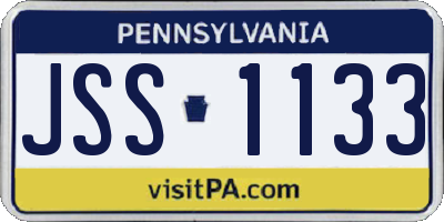 PA license plate JSS1133