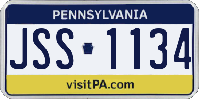 PA license plate JSS1134