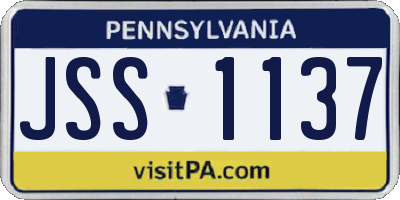 PA license plate JSS1137