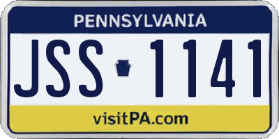 PA license plate JSS1141