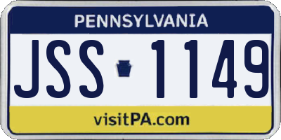 PA license plate JSS1149