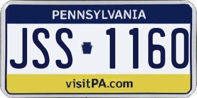 PA license plate JSS1160