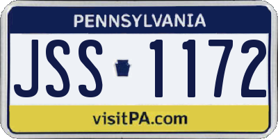 PA license plate JSS1172