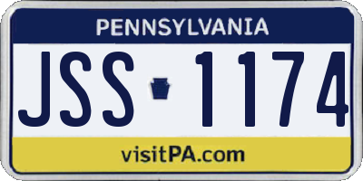 PA license plate JSS1174