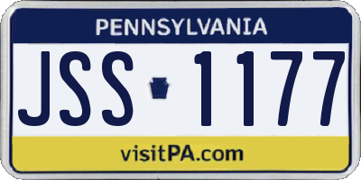 PA license plate JSS1177