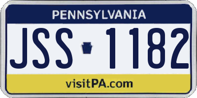 PA license plate JSS1182