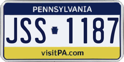 PA license plate JSS1187
