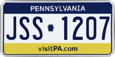 PA license plate JSS1207