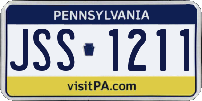 PA license plate JSS1211