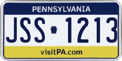 PA license plate JSS1213