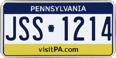 PA license plate JSS1214