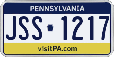 PA license plate JSS1217