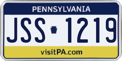 PA license plate JSS1219