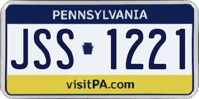 PA license plate JSS1221