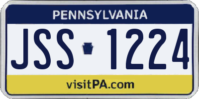 PA license plate JSS1224