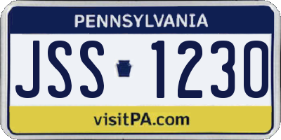 PA license plate JSS1230