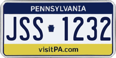 PA license plate JSS1232