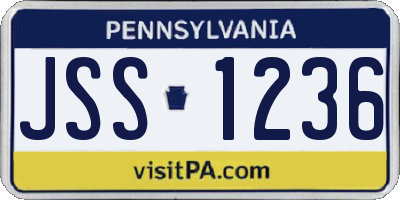 PA license plate JSS1236