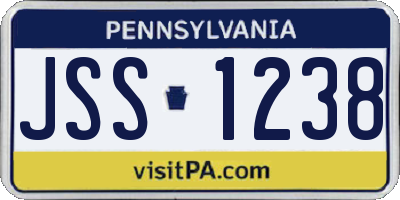 PA license plate JSS1238
