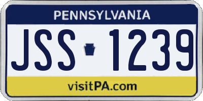 PA license plate JSS1239