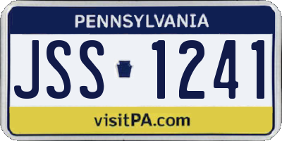 PA license plate JSS1241