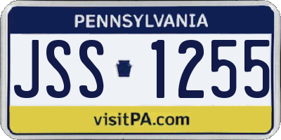 PA license plate JSS1255