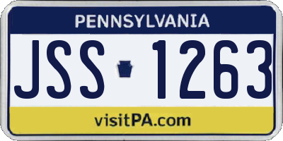 PA license plate JSS1263