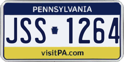 PA license plate JSS1264