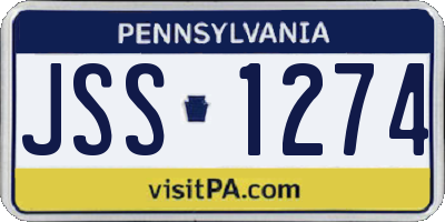 PA license plate JSS1274